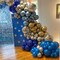 Blue and Gold Balloons, 60Pcs 12Inch Navy Pearl Blue Party Balloons with Metallic Gold Blue Helium Balloon Blue Gold Confetti Latex Balloons Set for Boys Birthday Baby Shower Christening Decorations